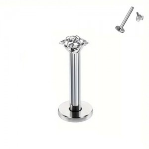 Piercing Labret Modelo 55 Rosca Interna Aço 316L